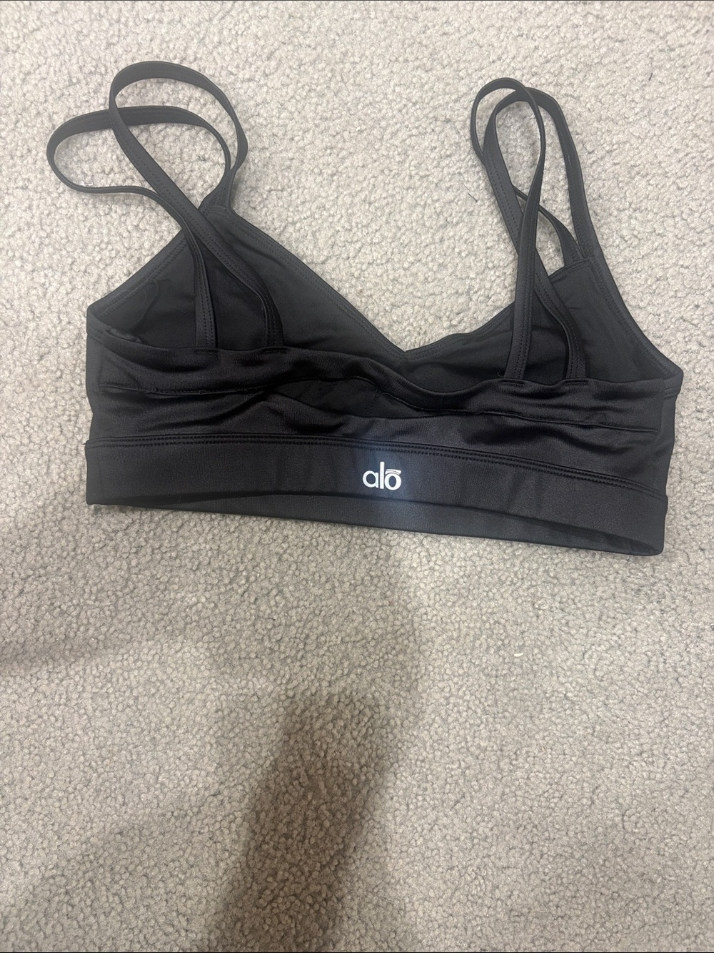 ALO Yoga Black Double-Strap Sports Bra